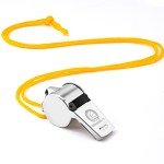 2 Pack Stainless Steel Coach Whistles with Lanyards