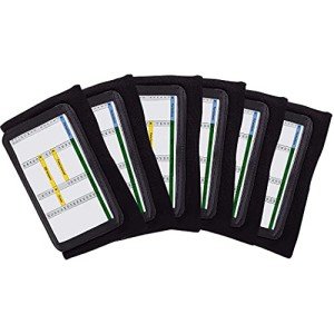 Pro Athletics QB Playbook Wristband - Football Quarterback Play Wristbands for Adult and Youth - Wrist Coach for All Sports with 3 Compartments (Black, Youth, 6-Pack)