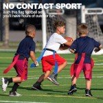 Flag Football Set, 14 Player Adjustable Flag Football Belts, 42 Football Flags, 8 Practice Cones, Size 3 Football, Pump and Bag, Perfect for Youth Adults and Children To Capture The Flag