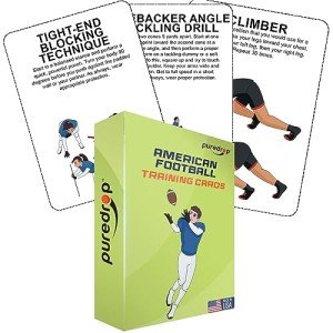 Puredrop American Football Training Equipment Aid Coach Cards Great Training Drills for Practice Exercises and Workouts at Home Activity Toys for Beginners Kids Adults and Youth Players Toss Throwing