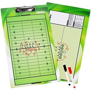 BETTERLINE Football Coaching Board Double-Sided Dry-Erase Clipboard for American Football Coaches - Comes with 2 Erasable Pens