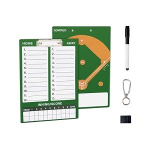 GDMINLO Dry Erase Baseball Coaches Clipboard, Double-Sided Lineup Board for Baseball, Football, Hockey, Volleyball, Lacrosse, with Marker