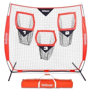 GoSports 6 x 6 ft Football Throwing Net - Red
