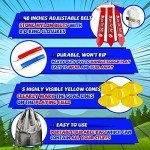 Flag Football Set - 14 Football Belts, 42 Football Flags, 5 Cones, 1 Bag - Indoor Outdoor Football Games Kit for Kids, Youth, and Adults