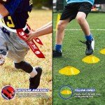 Flag Football Set - 14 Football Belts, 42 Football Flags, 5 Cones, 1 Bag - Indoor Outdoor Football Games Kit for Kids, Youth, and Adults