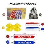 Flag Football Set - 14 Football Belts, 42 Football Flags, 5 Cones, 1 Bag - Indoor Outdoor Football Games Kit for Kids, Youth, and Adults