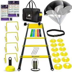 STUHOO Agility Training Equipment Set | Soccer Training Equipment for Kids Youth | Agility Ladder Speed Training Equipment with Bag | Football Training Equipment with Speed Hurdles, Cones for Footwork