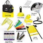 STUHOO Agility Training Equipment Set | Soccer Training Equipment for Kids Youth | Agility Ladder Speed Training Equipment with Bag | Football Training Equipment with Speed Hurdles, Cones for Footwork