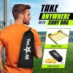 Yes4All Ultimate Combo Agility Ladder Training (Yellow) Set – Speed Agility Ladder Yellow 12 Adjustable Rungs, 12 Agility Cones & 4 Steel Stakes - Included Carry Bag