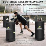 Hikeen Basketball Defender Dummy 4 Pack - Pop Up Safely Simulate Defender - Foldable Training Equipment for Basketball, Soccer, Football and More, 1 Carrying Bag