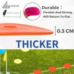 LEZER 6 Inch Flat Cones, Spot Markers, Soccer Cones, Field Court Markers, Sit Spots, Flat Discs, Soccer Training Equipment, Agility Practice, Football, Made in Taiwan, Set of 24