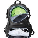 Athletico National Soccer Bag - Backpack for Soccer, Basketball & Football Includes Separate Cleat and Ball Holder (Black)