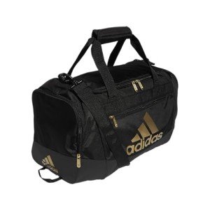 adidas Unisex Defender 4 Small Duffel Bag, Black/Gold Metallic, One Size
