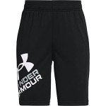 Under Armour boys Prototype 2.0 Logo Shorts , Black (001)/White , Youth Small