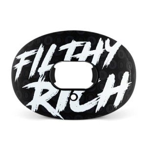 Battle Sports Oxygen Football Mouthguard - Football Mouth Guard with Strap, Superior Airflow & Better Performance, Maximum Breathability, Works with Braces - Filthy Rich/Black