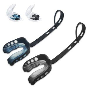 2 Pack Sports Mouth Guard for Kid with Case and Strap, Triple-Layer Football Mouthguard Mouth Protection for Hockey Karate Rugby MMA Skating, Boxing