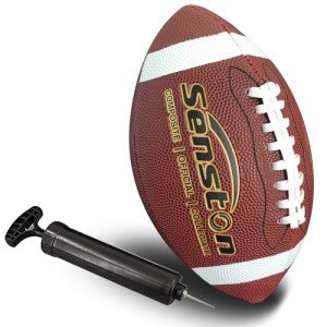Senston Football Official Size 9/ Premium Composite Leather High School Size Football with Pump