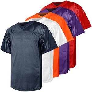 Blank Football Jersey,90s Hip Hop Sports Mesh Practice Plain Football Shirt(Navy, XX-Large)