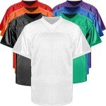 JKNAKN Blank Football Jerseys Mesh Athletic Football Shirt Practice Sports Uniform Black White Jersey (White, Large)