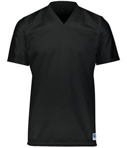 Russell Athletic Solid Flag Football Jersey – Premium Performance Durable and Lightweight Football Jersey for Men, Ideal for Flag Football and Training, Breathable Mesh Design, Black S