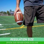 GoSports Combine Football 6 Pack - Regulation Size for High School and College - Official Composite Leather Balls