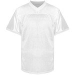 JKNAKN Blank Football Jerseys Mesh Athletic Football Shirt Practice Sports Uniform Black White Jersey (White, Large)