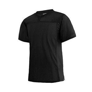 EALER Blank Football Jersey Mesh Athletic Football Shirt Practice Sports Uniform Black