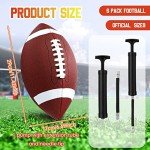 Jerify Composite Leather Footballs Official Size Composite Leather Balls Composite Leather Inflatable Footballs with Pump Indoor Outdoor Footballs Bulk for Training and Recreational Play (6 Pcs)