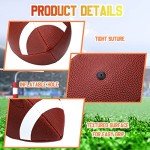 Jerify Composite Leather Footballs Official Size Composite Leather Balls Composite Leather Inflatable Footballs with Pump Indoor Outdoor Footballs Bulk for Training and Recreational Play (6 Pcs)