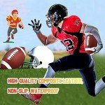 Jerify Composite Leather Footballs Official Size Composite Leather Balls Composite Leather Inflatable Footballs with Pump Indoor Outdoor Footballs Bulk for Training and Recreational Play (6 Pcs)