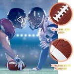 Jerify Composite Leather Footballs Official Size Composite Leather Balls Composite Leather Inflatable Footballs with Pump Indoor Outdoor Footballs Bulk for Training and Recreational Play (6 Pcs)
