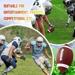 Jerify Composite Leather Footballs Official Size Composite Leather Balls Composite Leather Inflatable Footballs with Pump Indoor Outdoor Footballs Bulk for Training and Recreational Play (6 Pcs)