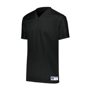Russell Athletic Ladies Solid Flag Football Jersey – Premium Mesh Performance Football Jersey for Women – Classic Plain Design for Team and Personal Use, Black S