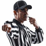 Adjustable Black and White Referee Hat for Football