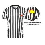 Men's Black & White Stripe Referee Shirt
