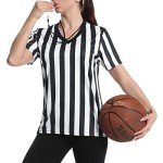 Women's Black & White Stripe Referee Shirt L