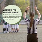 Women's Black & White Stripe Referee Shirt L