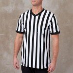 Men's Black & White Stripe Referee Shirt