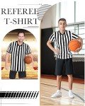 4-Pack Referee Stripe Shirts with Whistle Set