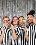 4-Pack Referee Stripe Shirts with Whistle Set