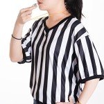 Black and White Stripe Referee Shirt for Football