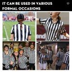 Womens Black and White Striped Referee Shirt