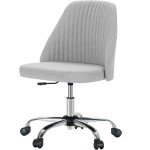 Gray Mid Back Armless Chair for Home Office