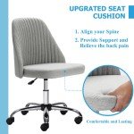 Gray Mid Back Armless Chair for Home Office
