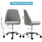 Gray Mid Back Armless Chair for Home Office