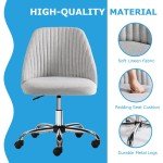 Gray Mid Back Armless Chair for Home Office
