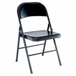 Durable Black Metal Folding Chair for Flag Football