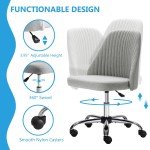 Gray Mid Back Armless Chair for Home Office
