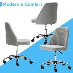 Gray Mid Back Armless Chair for Home Office
