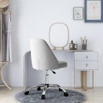 Gray Mid Back Armless Chair for Home Office
